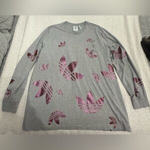 2XL Adidas Light Gray Long Sleeve Tee